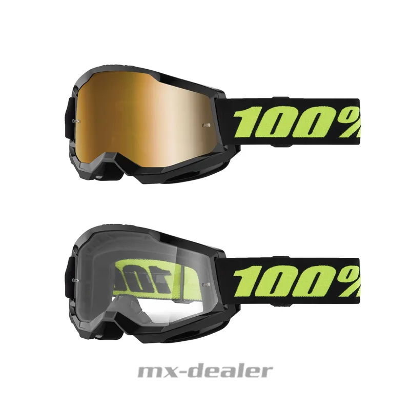 100 % Crossbrille Strata2 Solar Eclipse Gruppe Motocross Enduro Downhill MTB BMX DH Finale Aktion