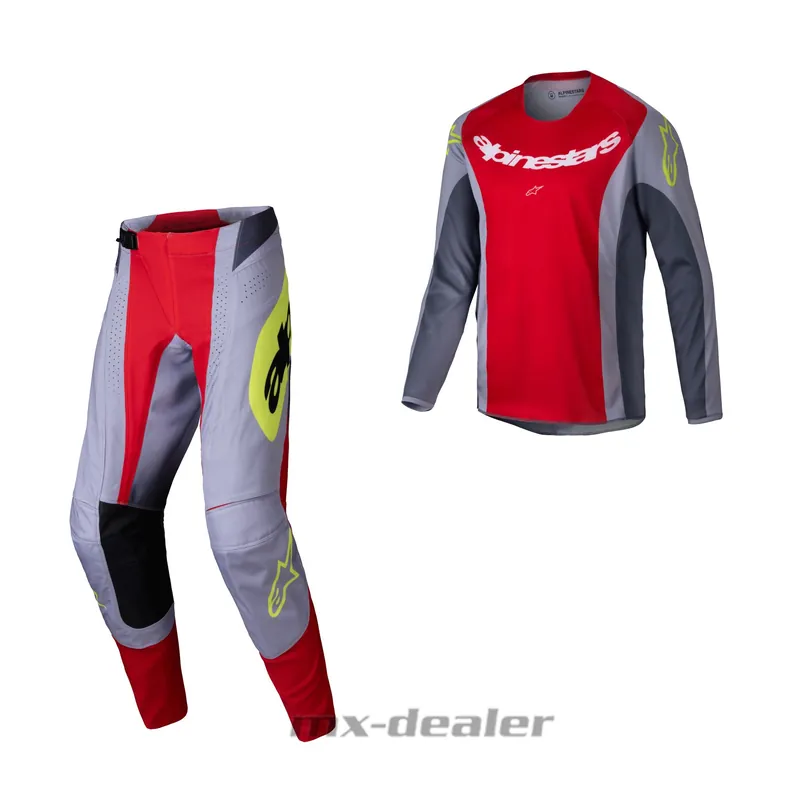 Knallerangebot Alpinestars Techstar Melt Bright Rot Grau MX Enduro Motocross Combo Cross Hose Jersey US 34 / EU 50 XL