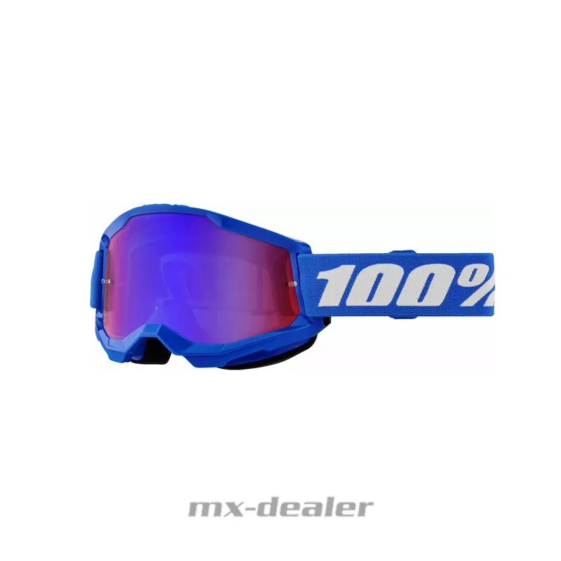 100 % Crossbrille Strata2 blau verspiegelt Motocross Enduro Downhill MTB BMX DH Wochenendangebot