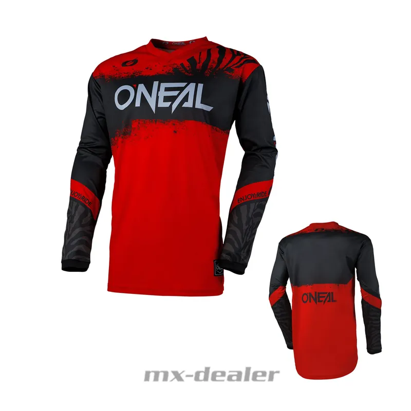 Schneller Versand O‘Neal Element Jersey V.25 Shocker Schwarz Rot Trikot MX DH MTB BMX Motocross XXL