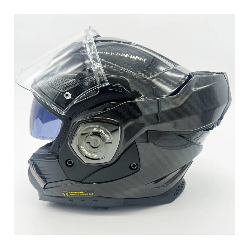 Expressversand LS2 FF901 Advant X Carbon Solid Schwarz Klapphelm Motorrad Helm + dunkles Visier