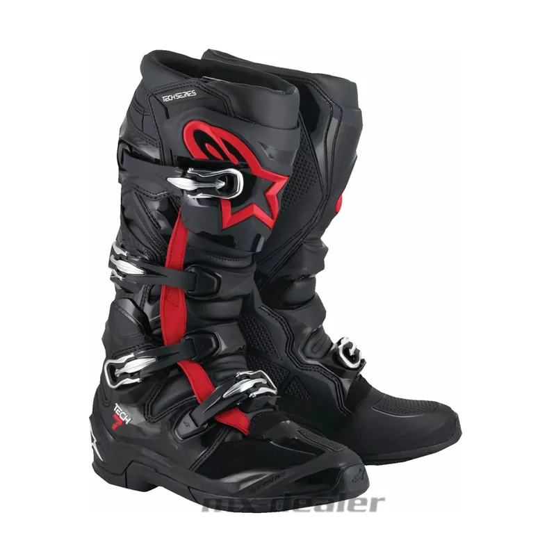 Alpinestars Tech 7 EVO Schwarz Rot Fluo Stiefel MX Motocross Enduro Cross Stiefel US 7 / EU 40,5 Rabatt