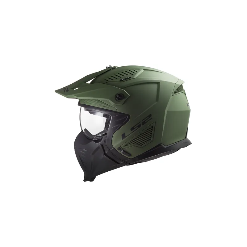 Nur Für Kurze Zeit Motorradhelm Jethelm LS2 OF606 Drifter Military Grün Matt Helm Roller Trial Motorrad M (57-58cm)