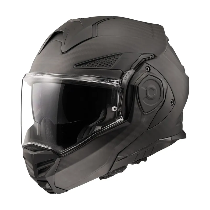 Echt LS2 FF901 Advant X Carbon Schwarz Matt Klapphelm Motorrad Helm + dunkles Visier XL (61-62cm)