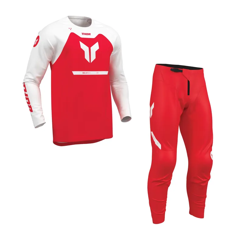 Thor MX Ridemode KINDER Youth Menace Rot Motocross Combo Cross Hose Jersey Geprüft