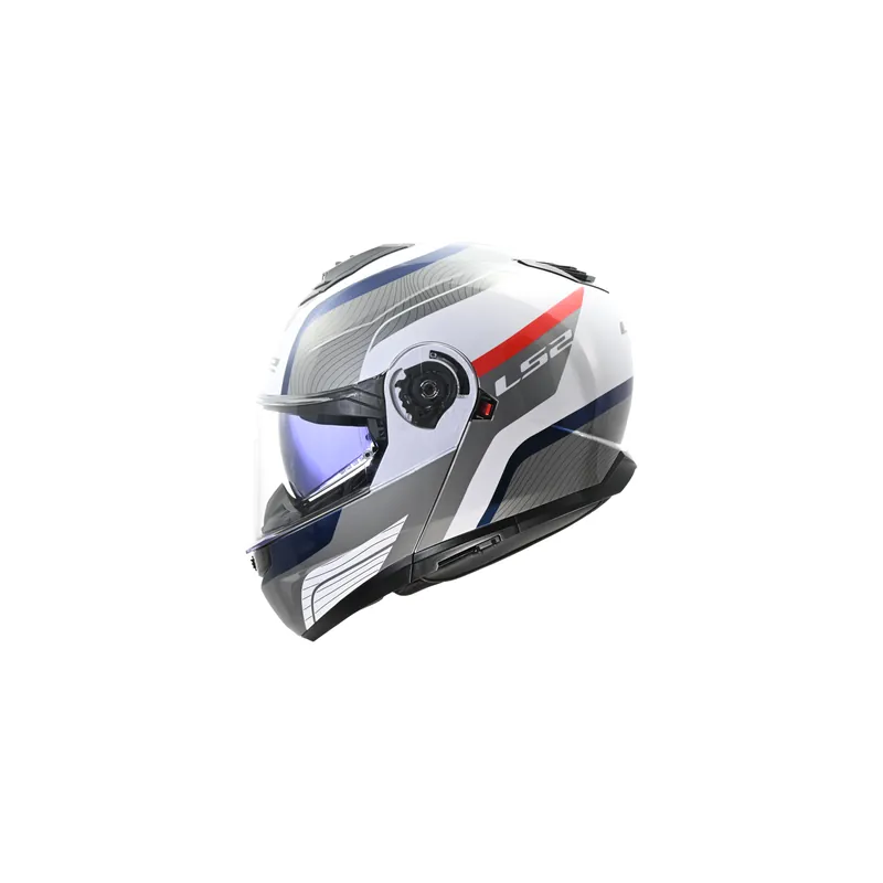 LS2 Strobe II Monza Weiß Blau Klapphelm Modular FF908 Motorrad Helm Tourenhelm XL (61-62cm) Ausverkauf