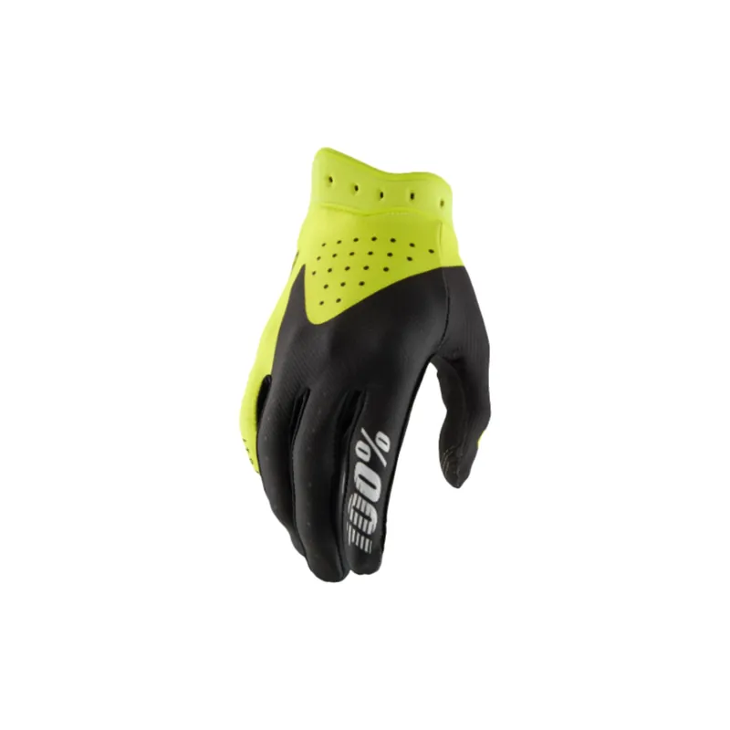 Direktkauf 100% Prozent itrack Handschuhe Schwarz Fluo Gelb MTB DH MX BMX FR Motocross Enduro L (10)