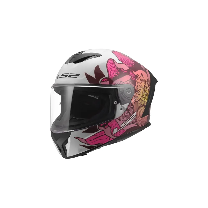 Abverkauf LS2 Motorradhelm Rapid III Poppies Weiß Pink FF820 Integralhelm Race S (55-56cm)