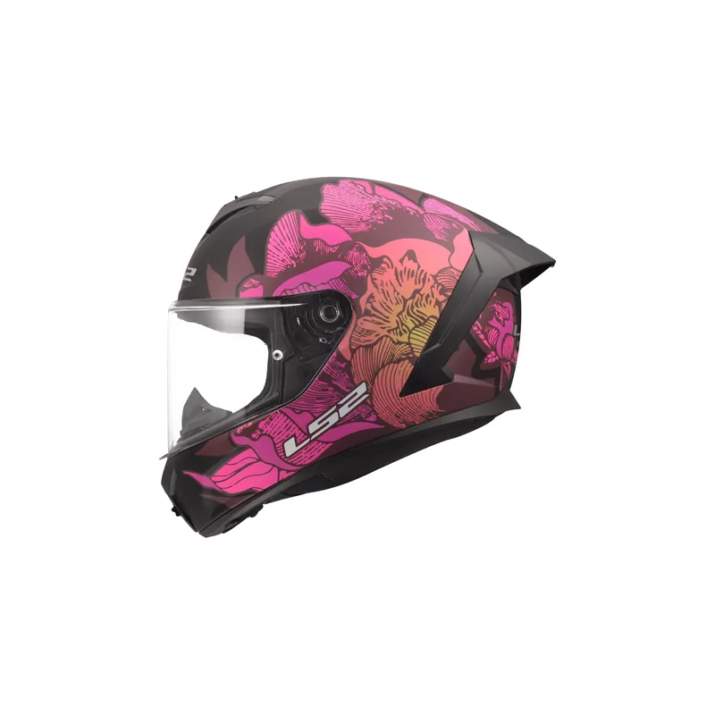 Finale Aktion LS2 Motorradhelm Rapid III Poppies Schwarz Pink klares Visier FF820 Integralhelm Race XXL (63-64cm)