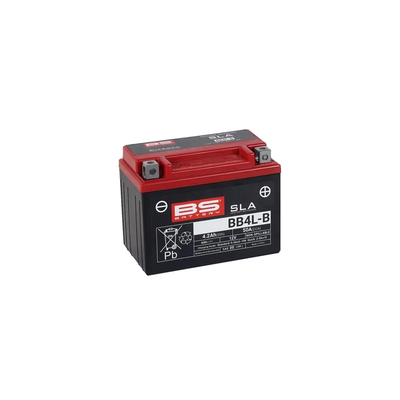 BS Battery Motorradbatterie 12V BB4L-B 4AH 50A AGM wartungsfrei werksakt. Wochenendangebot