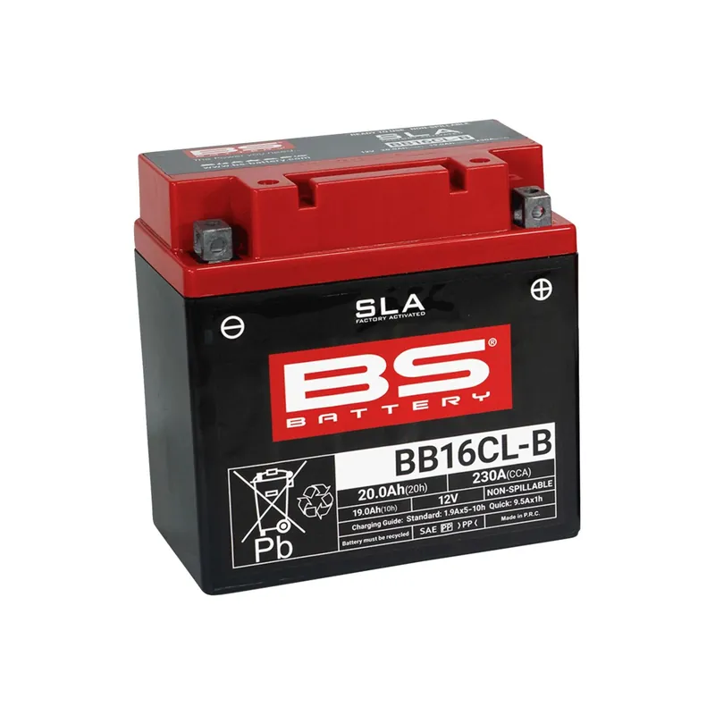 Preisreduziert BS Battery Motorradbatterie 12V BB16CL-B 19AH 230A AGM wartungsfrei werksakt.