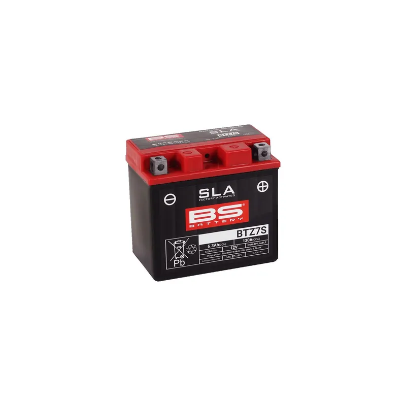 BS Battery Motorradbatterie 12V BTZ7S 6AH 130A AGM wartungsfrei werksakt. Preisknaller