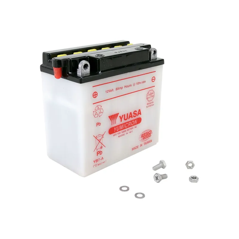 Yuasa Motorradbatterie Yumicron 12V YB7-A 8AH 105A Blei-Säure trocken Aktuell