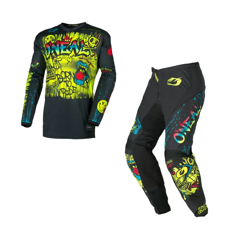 O‘Neal Element KINDER Rancid schwarz neon MX Motocross Combo Cross Hose Jersey M 24 (128cm bis 140cm) Top-Seller