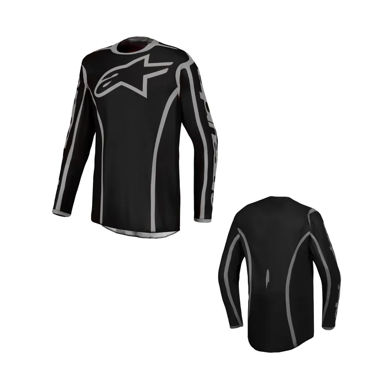 Geprüft Alpinestars Fluid Apex V2 schwarz silber MX Motocross Cross Jersey Shirt MTB Enduro XXL