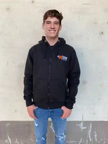 Preisknaller Extracross Zip Hoodie schwarz bestickt mit Logo - Größe XXL