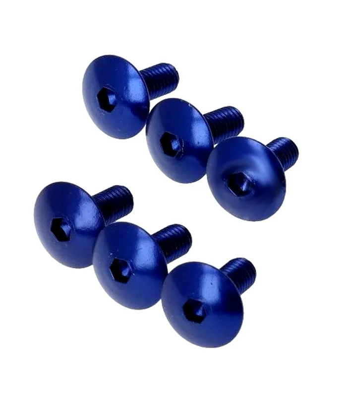 Top-Angebot 6 Stück Mofa Moped Tuning M6 x15 Linsenkopf Torx Aluminium eloxiert blau