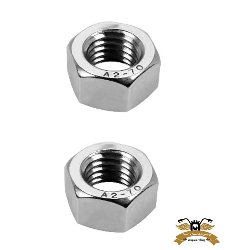 2 x Sechskantmutter M12 Edelstahl DIN 934 A2 V2A rostfrei Moped Mofa Mokick Preisknaller