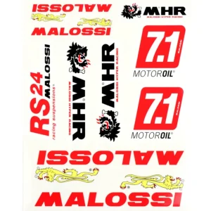 Aufklebersatz Malossi Sticker Set Promo DIN A 3 Scooter Quad Mofa Moped Nur Heute