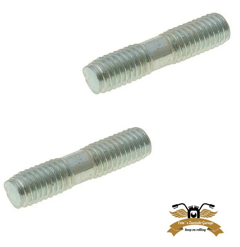 2 x Auspuff Stehbolzen verzinkt M6 x 27mm Mofa Moped KFZ Heißes Angebot