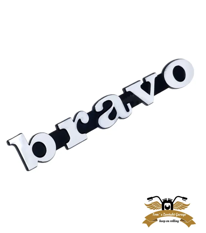 Embleme Schriftzug Piaggio Bravo Seitendeckel Metall 130mm Knallerangebot