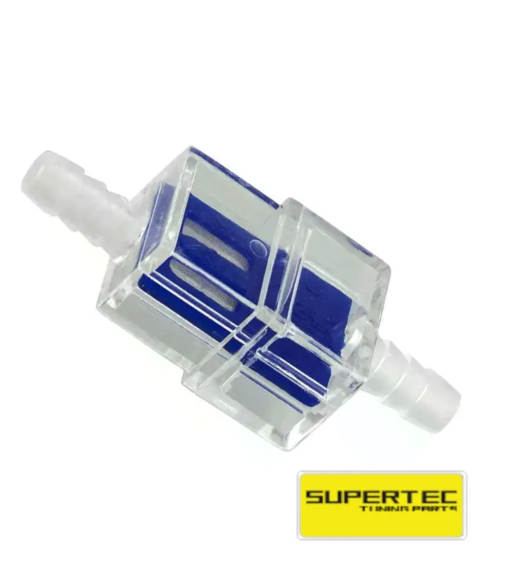 Kracherpreis Benzinfilter Kunststoff blau transparent 7mm Anschluß -Supertec-